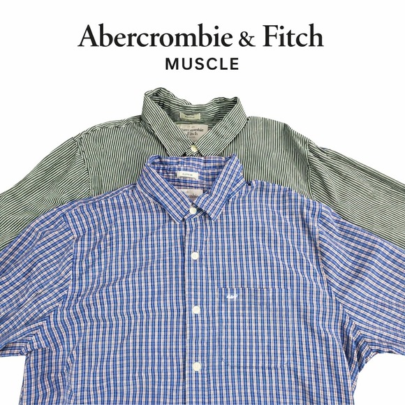 Abercrombie & Fitch Other - Abercrombie & Fitch Mens Shirts XL Muscle Fit Button Down Lot (2) Y2K Preppy